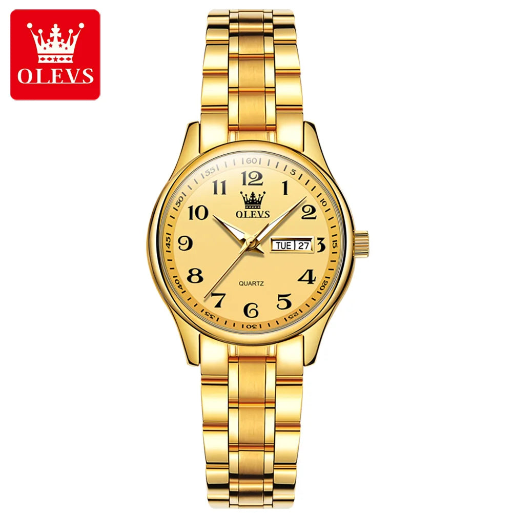 New Olevs 5567 Luxury Fashion Men's Watches Lover's Business and Simple Couple Relojes Watches Women Quartz SmartWatch