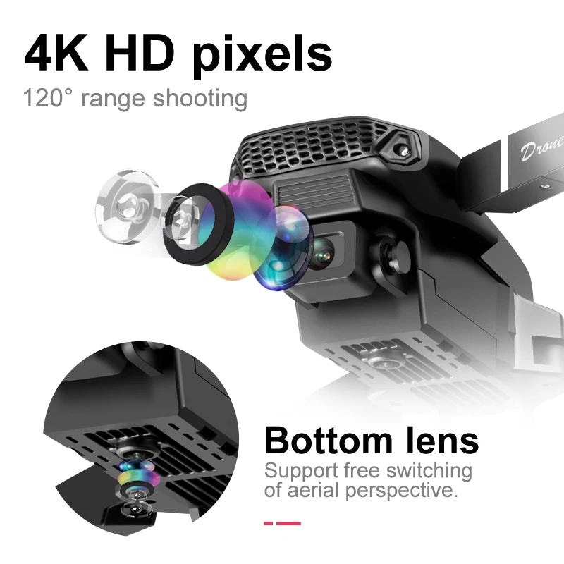2025 E88 4k UHD Mini Remote Camera  WiFi GPS  FPV  Altitude Hold  Rc Remote Controller Quadcopter  Kids Drone Dron