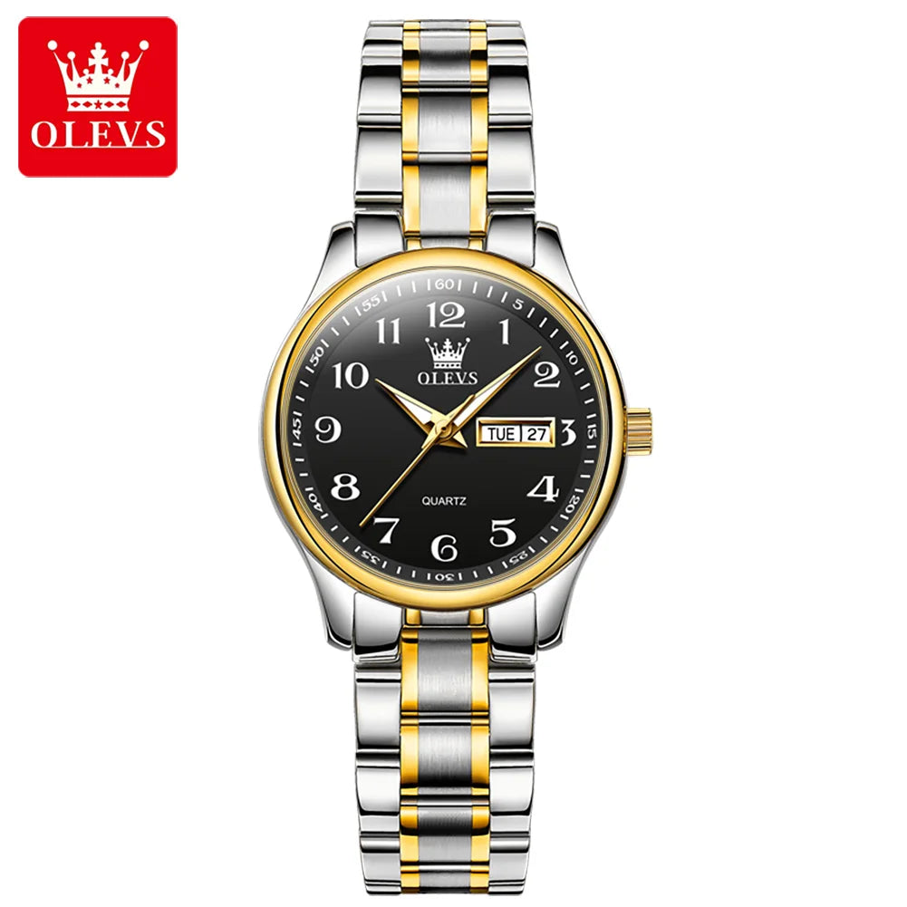 New Olevs 5567 Luxury Fashion Men's Watches Lover's Business and Simple Couple Relojes Watches Women Quartz SmartWatch