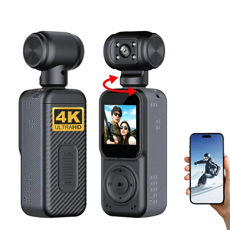 4K Action Camcorder Full HD Driver Mini Motorcycle Helmet Sports Ultra Dv Body Worn Camera for Travel Vlog