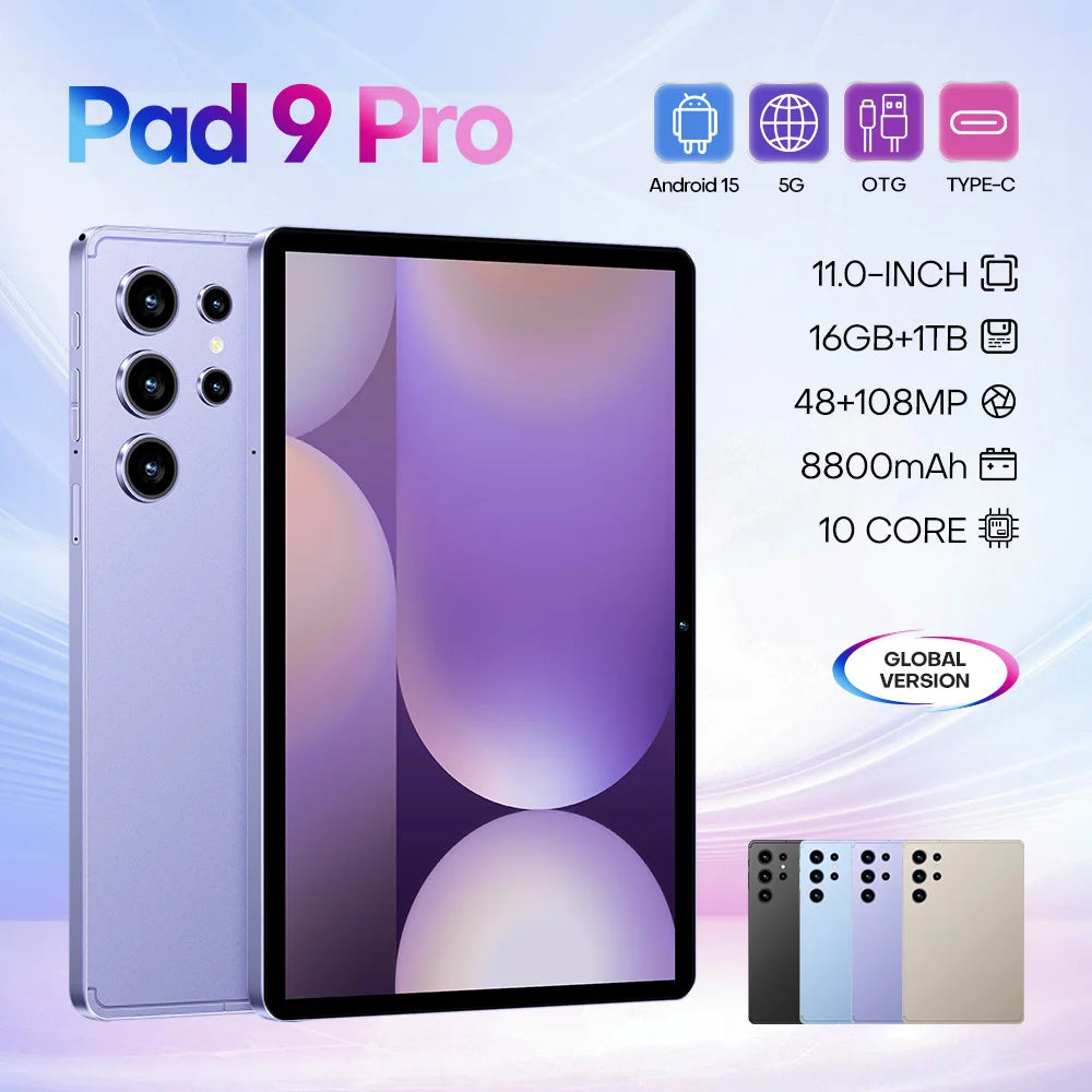 Limited Time Special Offer Pad 9 Pro Dual Core High Resolution 5G Smart Educational Tablet 16GB+1TB 11 Inch Global Wholesale