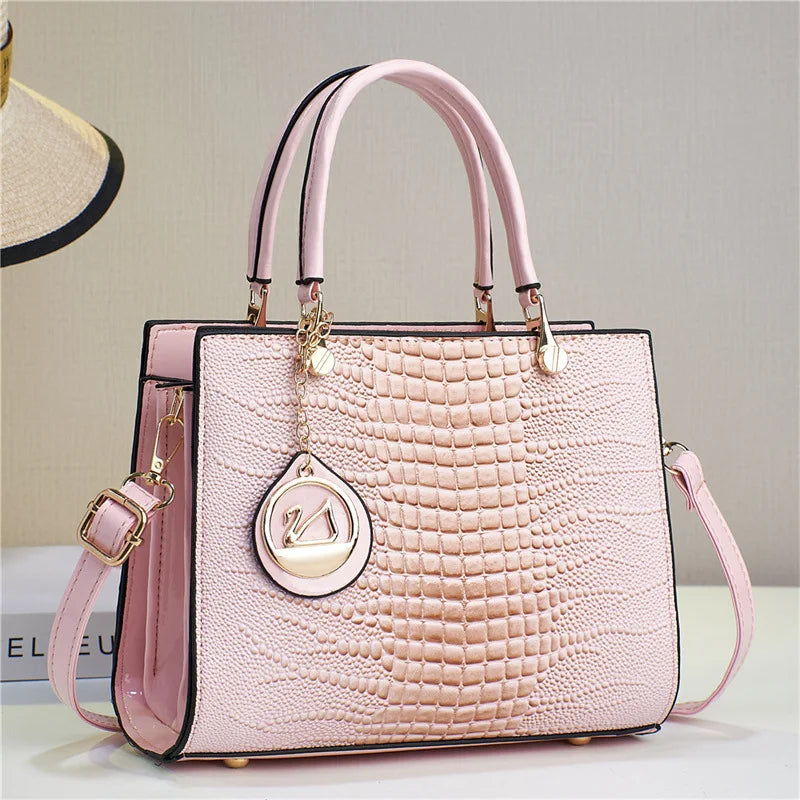2024 New Swan Pendant Crocodile Pattern High Capacity Fashion Trend Messenger Bags Luxury Women's Bags Womens Handbags