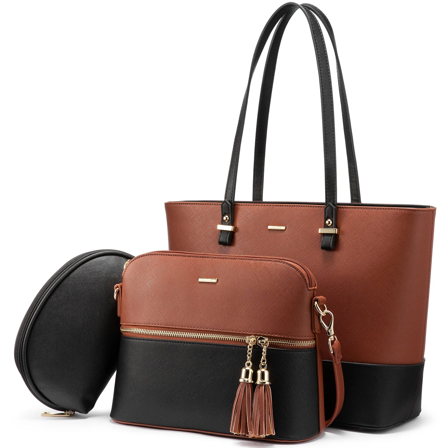 LOVEVOOK Wholesale Boutiques Luxury High Quality PU Material 3 Pieces Handbag Sets Shoulder Bag Wallet Ladies Women Handbags