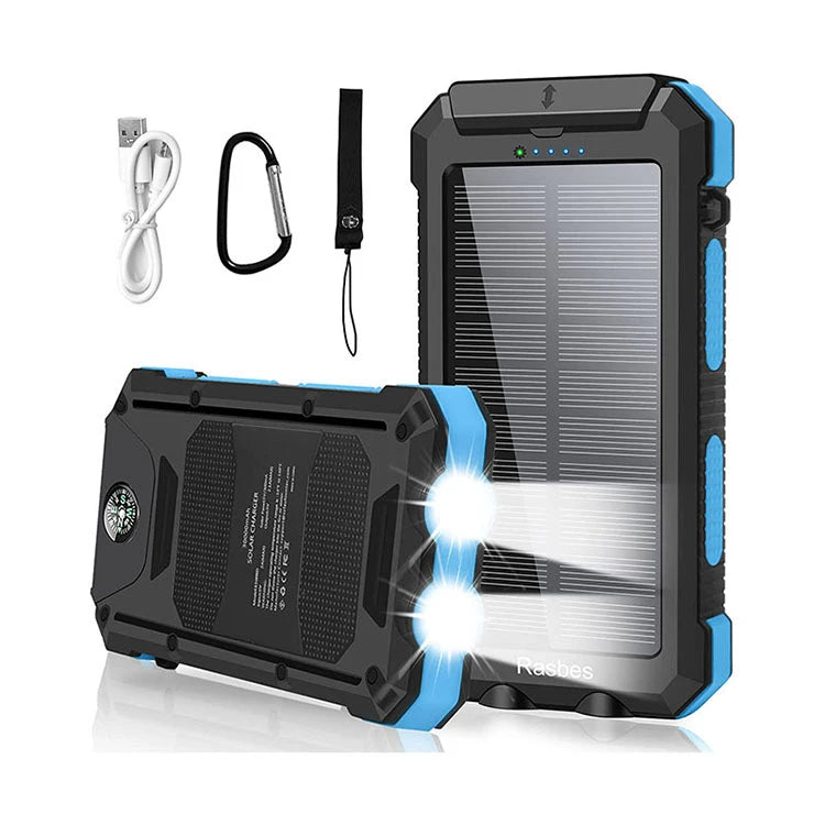 Outdoor Emergency Portable Solar Power Bank Type-c 20000mah Dual Usb Solar Panel Portable Power Station