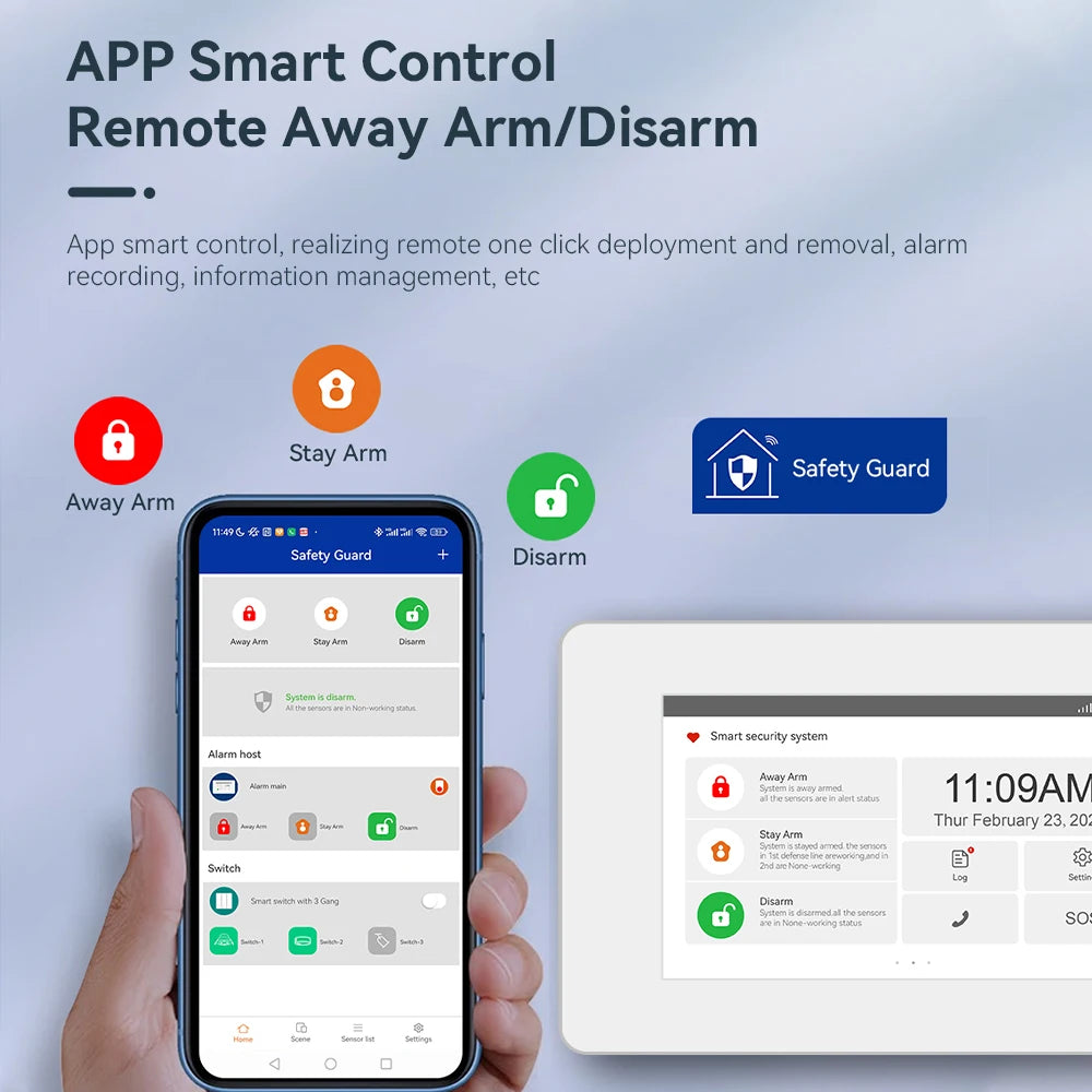 2025 New Ethernet WiFi, 4G Smart Home Alarm System Residential and Business Commercial Smart 4G Alarm Security Kit System