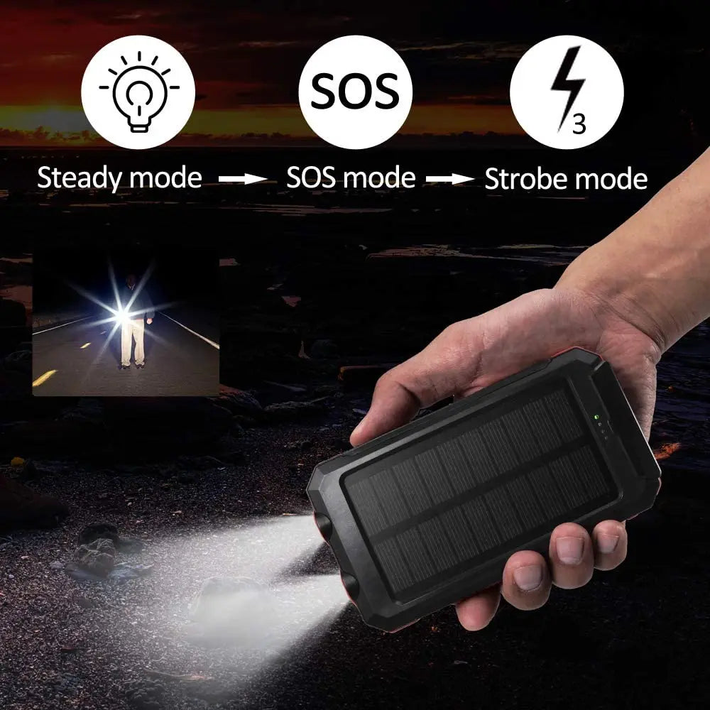 Hot Sales Portable 10000Mah 20000Mah Branded Battery Charger USB Type-C Ports Power Pack Outdoor Solar Power Bank