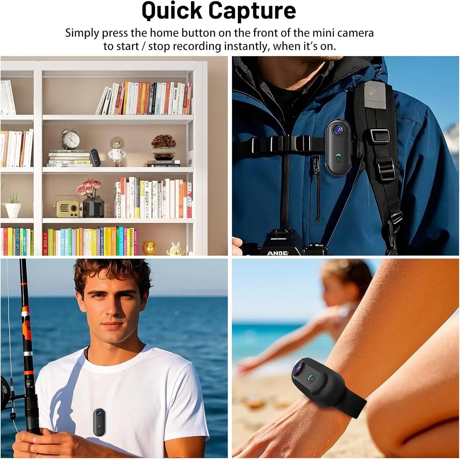 FHD 4K Mini Body POV Camera, Wearable Action Body Cam, Thumb Size Hands Free Recording Body Worn Camera, Premium