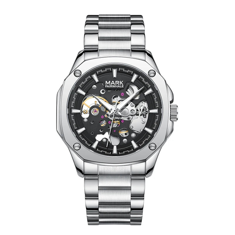 Mark Fairwhale Men's Watches Fashion Trend Automatic Mechanical  Movement Wristwatch  Luminous Watches for Men