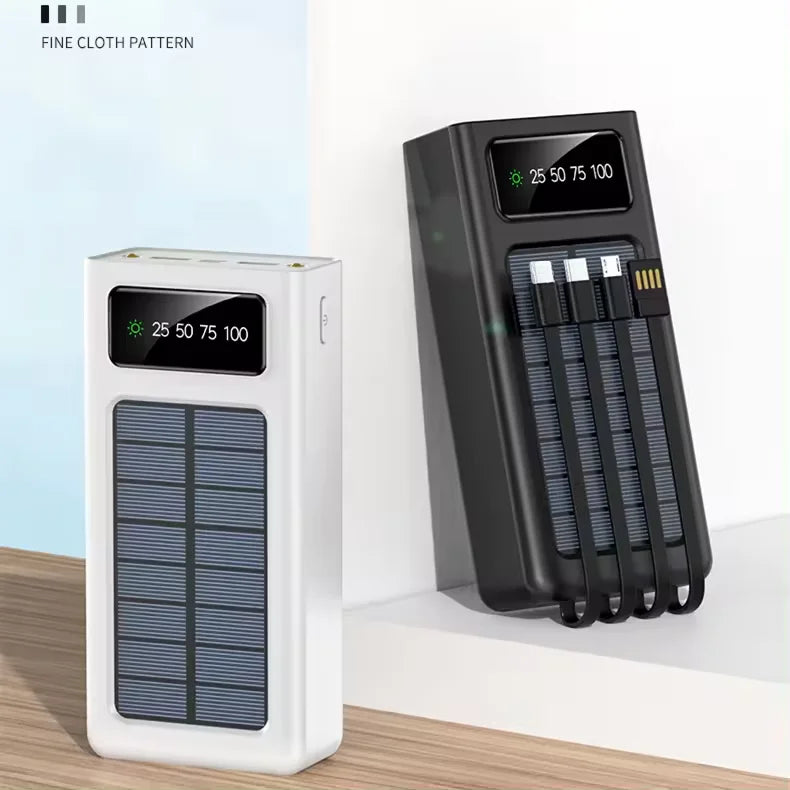 Wholesale Charger Travel Powerbank Led Solar Power Bank Portable 30000mah Power Bank Solar