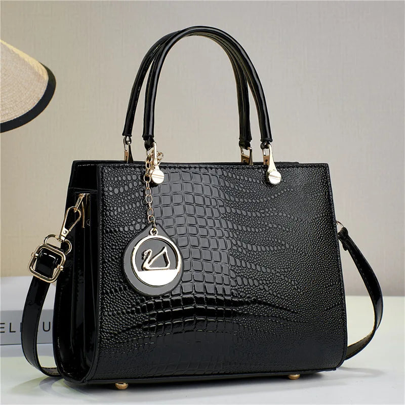 2024 New Swan Pendant Crocodile Pattern High Capacity Fashion Trend Messenger Bags Luxury Women's Bags Womens Handbags