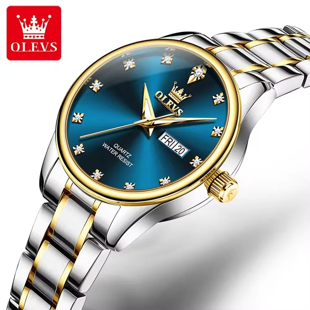 OLEVS 3612 Popular Brand Quartz Wrist Watch Classic Charm Styles Waterproof Stainless Steel Luminous Business Women's Watches