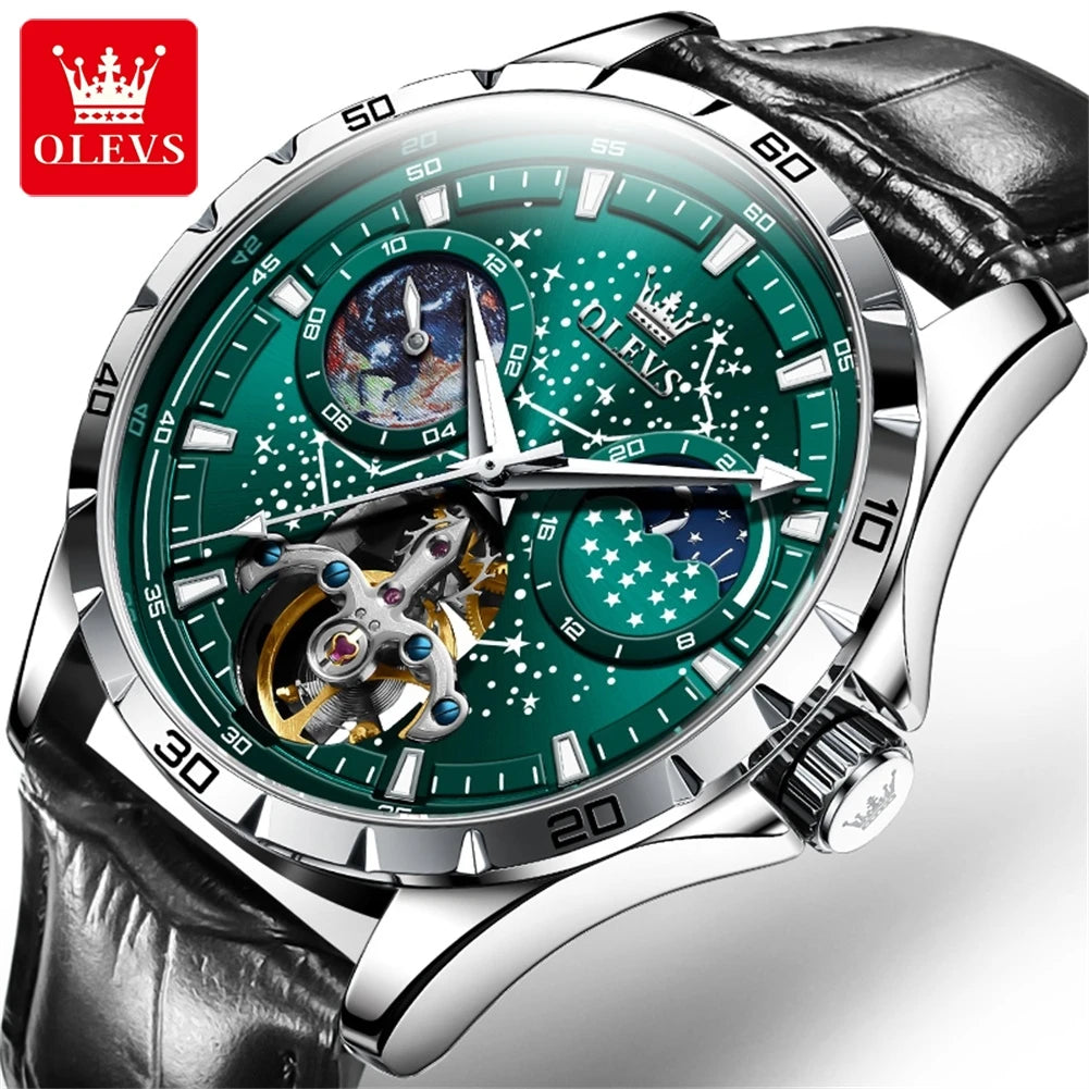 OLEVS 6689 Original Brand Men's Watches Waterproof Multifunctional Luminous  Fully Pointer Quartz Watch