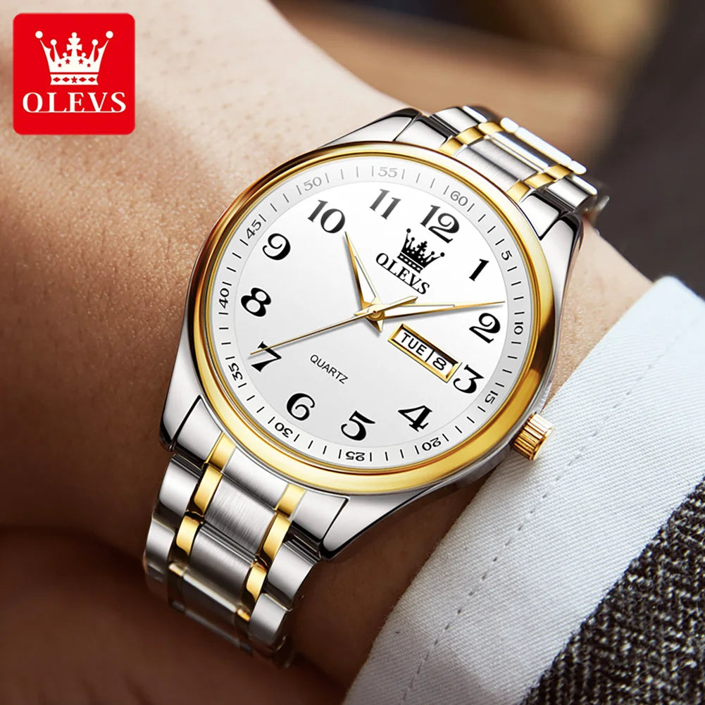 New Olevs 5567 Luxury Fashion Men's Watches Lover's Business and Simple Couple Relojes Watches Women Quartz SmartWatch