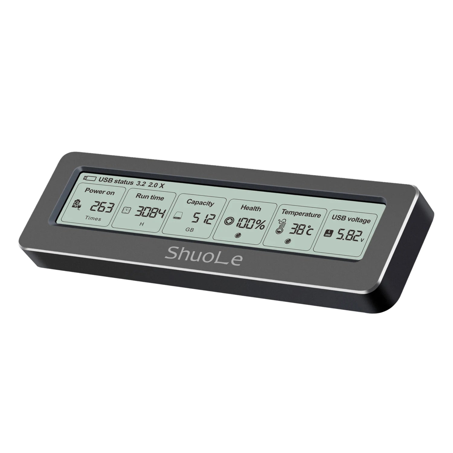 SHUOLE M.2 NVME SATA SSD Enclosure Adapter 10Gbps USB 3.2 Gen 2 to NVME PCI-E SATA M-Key Solid State Drive Enclosure with LCD