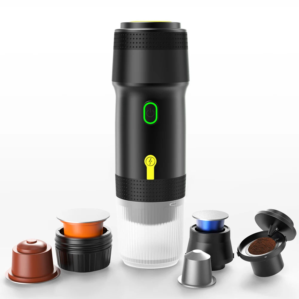 Rechargeable Fully Automatic Coffee Machine 20bar USB Portable Espresso Maker Plastic Housing 0.6L Water Tank Heating Function