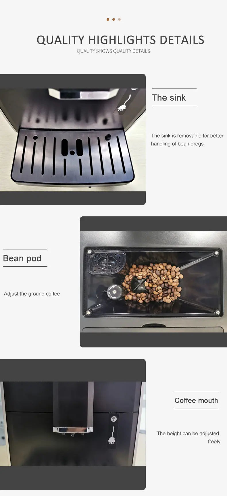 Automatic Coffee Machine 220V EU Plug Stainless Steel App-Controlled for Household & Hotel Use