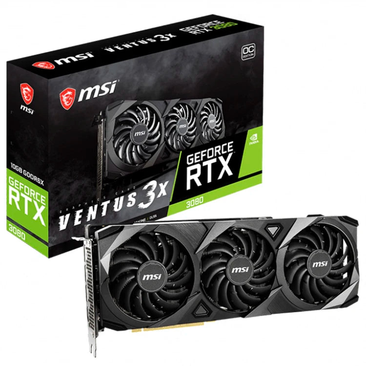 Used MSI RTX 3080 Gaming TRIO RTX 3080 VEN 3X with 10G GDDR6 19 Gbps Gaming Graphics Card for Desktop