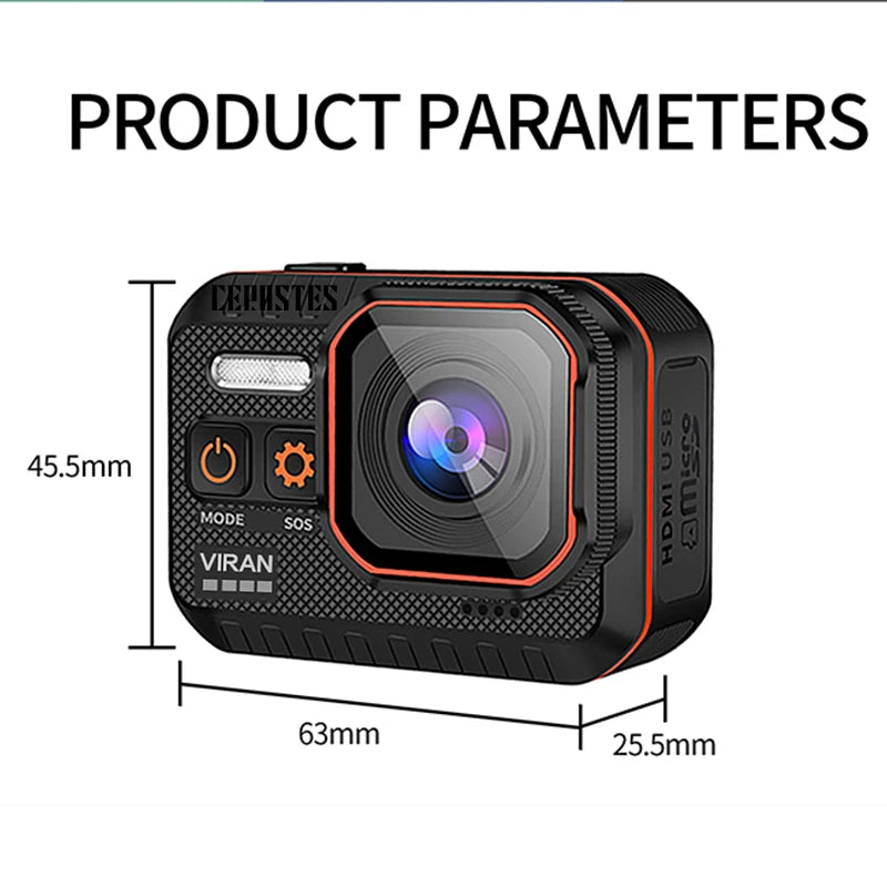60FPS Ultra HD 30m 170 Wide Angle WiFi Remote Control Waterproof IP68 Action Camera Helmet Mountable Sports Cycling Mountain