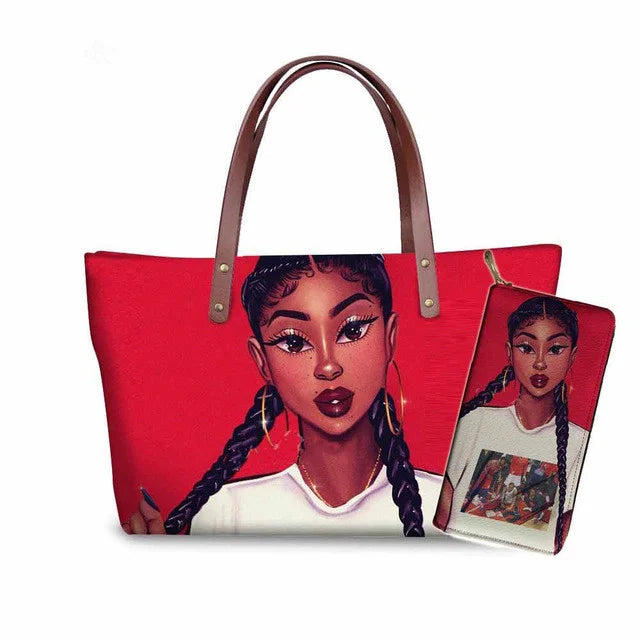 Young Ladies Handbags Black Art American African Girls Printed Popular Hand Bags Women Handbags Lady Fashion Designers Handbags