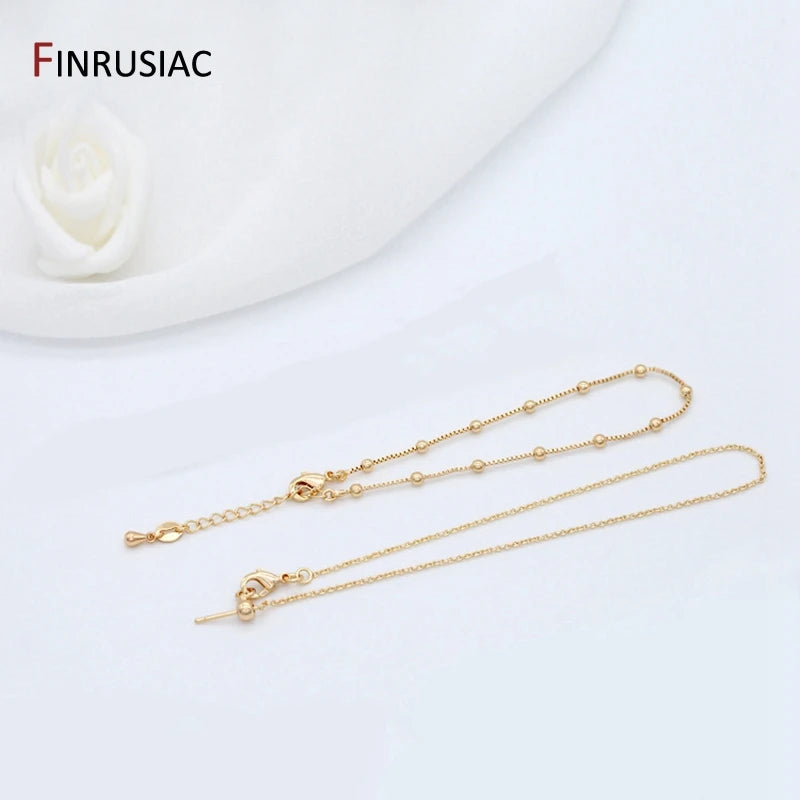 2022 New Fashionable Round Beads Bracelet For Women Gold Plated Simple Adjustable Chain Bracelets Jewelry