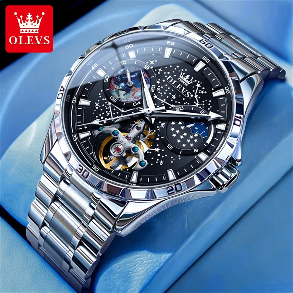OLEVS 6689 Original Brand Men's Watches Waterproof Multifunctional Luminous  Fully Pointer Quartz Watch