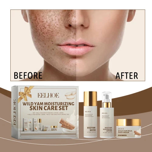 EELHOE Wild Yam Moisturizing Skin Care Set  Hydrating And Moisturizing Skin Care Cream Lotion Refreshing And Non-Greasy