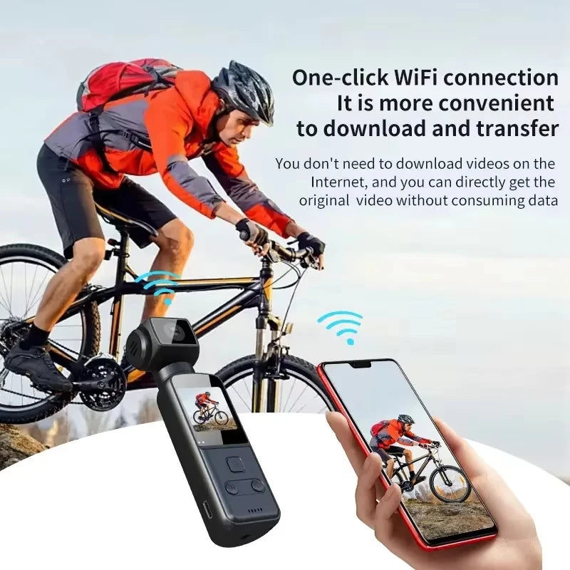 Mini 1.33" 4K EIS HD Anti-Shake 270° Rotation Waterproof Touch