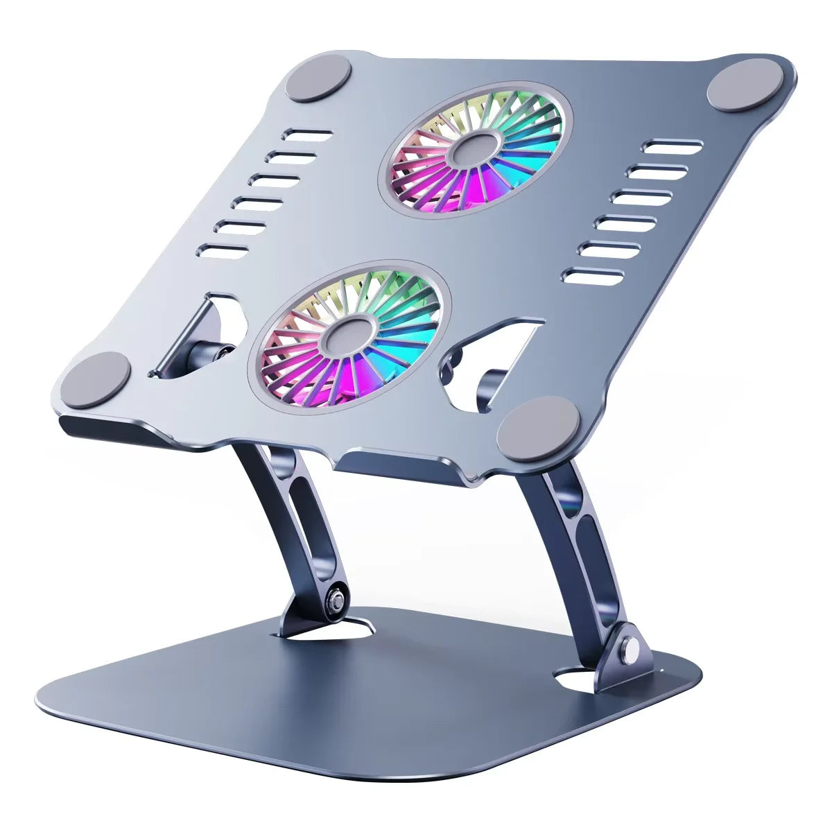 Foldable  Aluminum 360 Rotation Laptop Stand With Cooling Fan Ergonomic Adjustable  Laptop Holder for Office Business Gifts