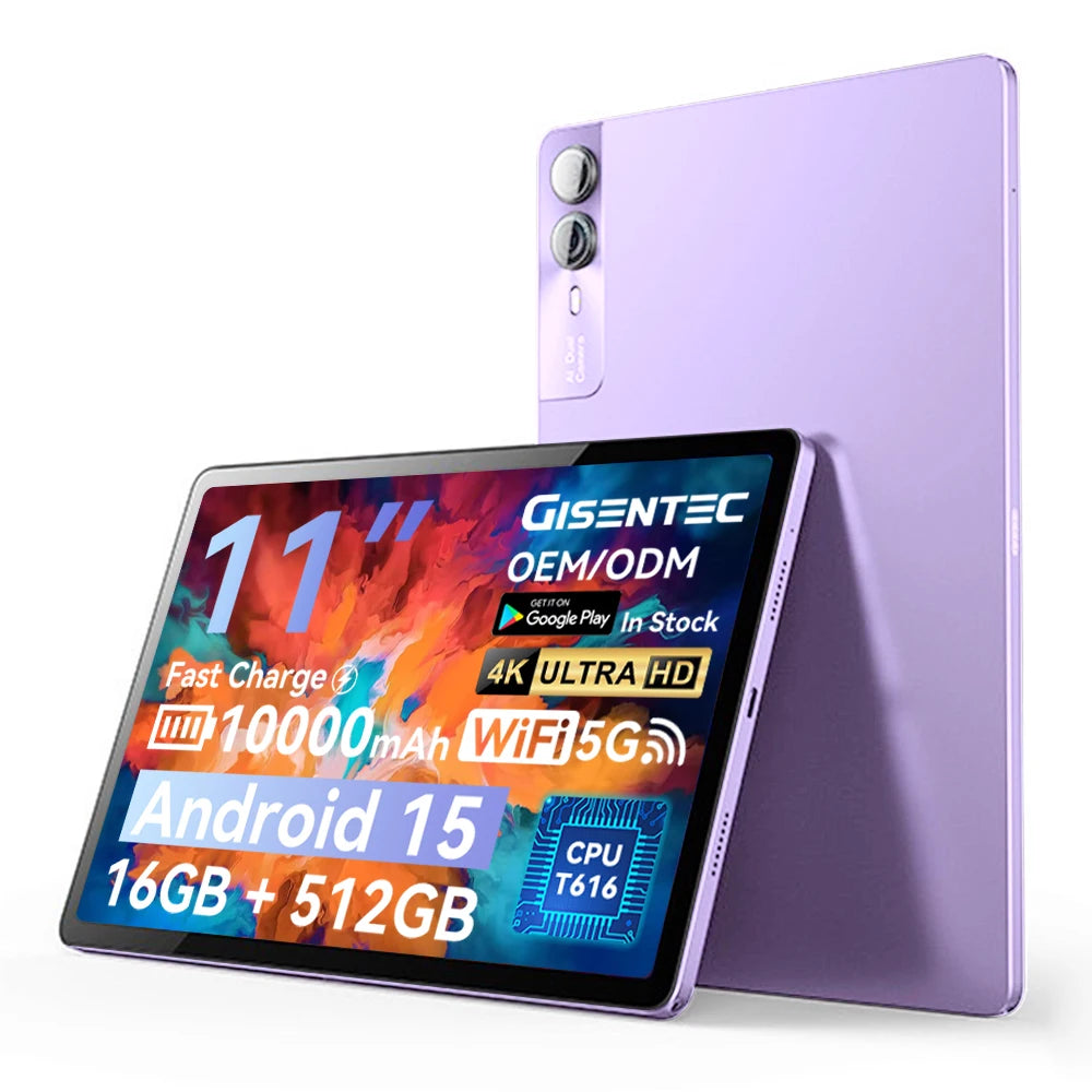 Brand High Quality Android 15 11" 16GB +512GB Dual Sim Card 2in1 Laptop 4G 5G Tablet PC Computer Tablette Tableta with Keyboard