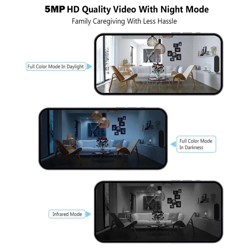 ANRAN 2K Battery WiFi Security Camera,Home Security Wireless Indoor,Motion Detection,2-Way Talk Spotlight Siren Alarm,Waterproof