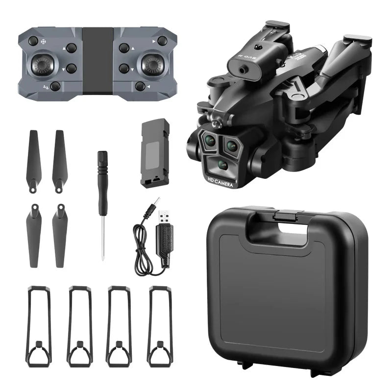 K10 Max Mini Foldable Drone With 4k Camera and GPS Long Range With Three Camera Wifi Aircraft Optical Flow Quadcopter Drone