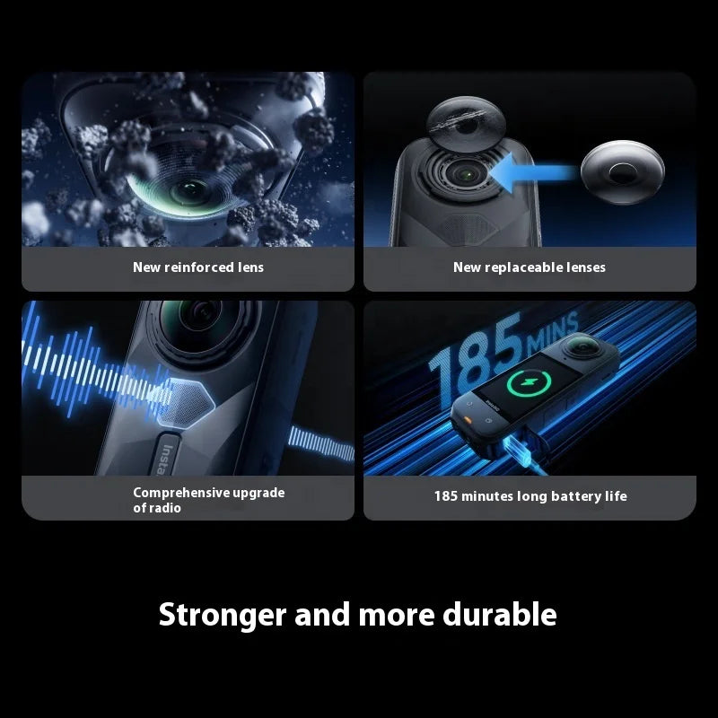 Insta360 X5 New 8K HD Anti-Shake Waterproof Handheld Action Camera for Live Streaming Panoramic Motion X5 Model Digital Vlogging