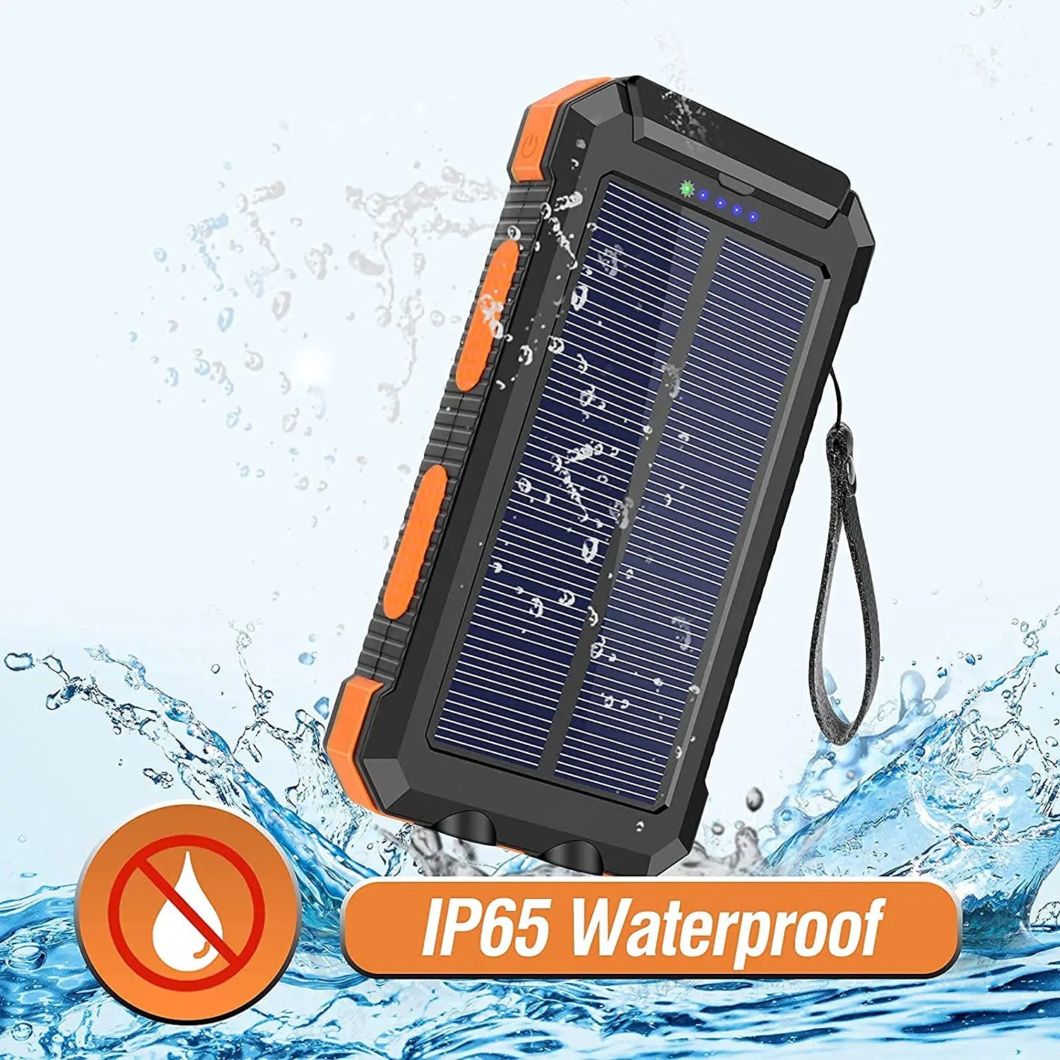 Trending Products 2025 New Arrivals Solar Power Bank 20000mah  Solar Charger Waterproof 8000mah 10000mah 2 USB Portable