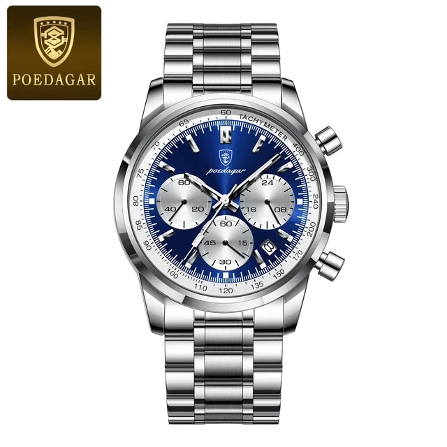 POEDAGAR Luxury Sports Watch for Man Waterproof Luminous Date Chronograph Men Watch Steel Quartz Men's Watches Clock Reloj 921