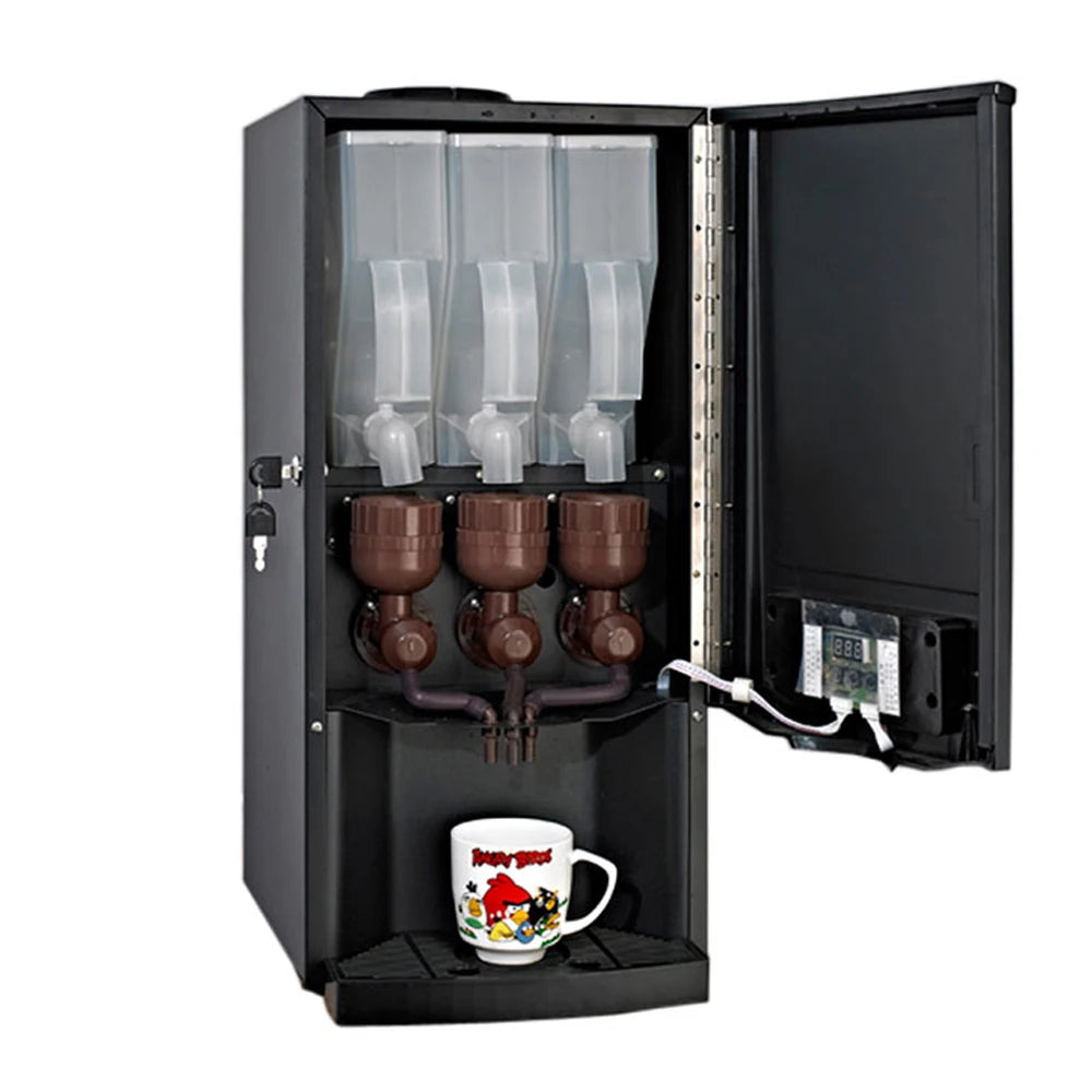 Xeoleo Automatic Coffee Machine 3 Tank Commercial Drip Coffee Maker Tabletop Office Juice Tea Coffee Drinks Vending Machine
