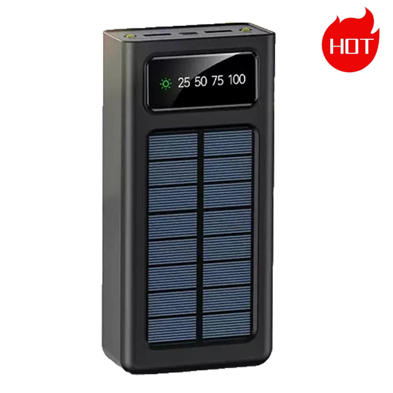 High Quality Power Bank 30000mAh Solar Power Bank LED Fill Light 2A Super Fast Charging with 4 Cable Portable Powerbank