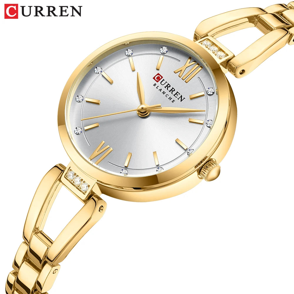 CURREN 9092 Casual Brand Women's Watches Fashion Gold Stainless Steel Waterproof Quartz Wrist Watch for Female Relogio Feminino