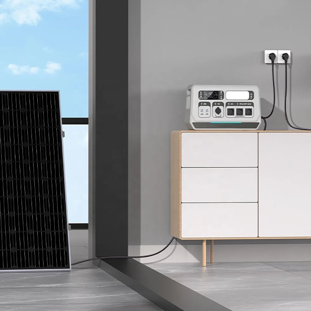 EU Stock Home Emergency Power Expansion Package Solar Generator Outdoor Solar Power Bank LiFePO4 2200W Portable Power Station