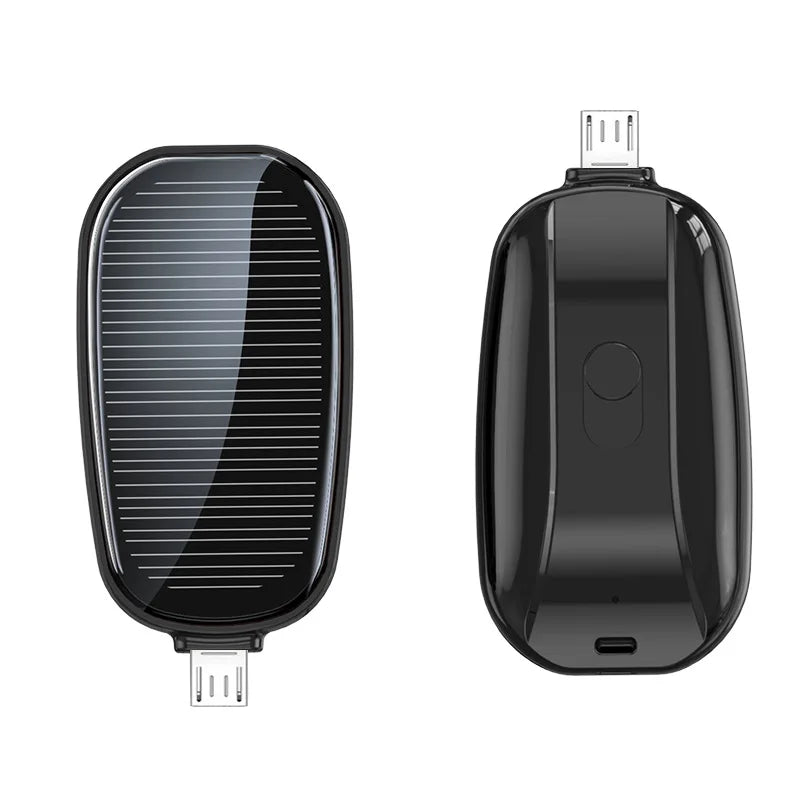 Emergency Keychain Outdoor Portable Mini Solar Powered Plug and Charge Solar Power Bank Compact External Battery Charger