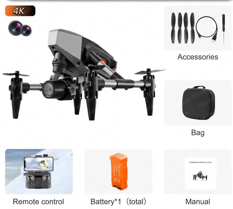 XD1 Mini RC Drone Dual 4K HD Camera Wifi Fpv Photography Foldable Quadcopter Optical Flow Professional Drones Toys Gifts
