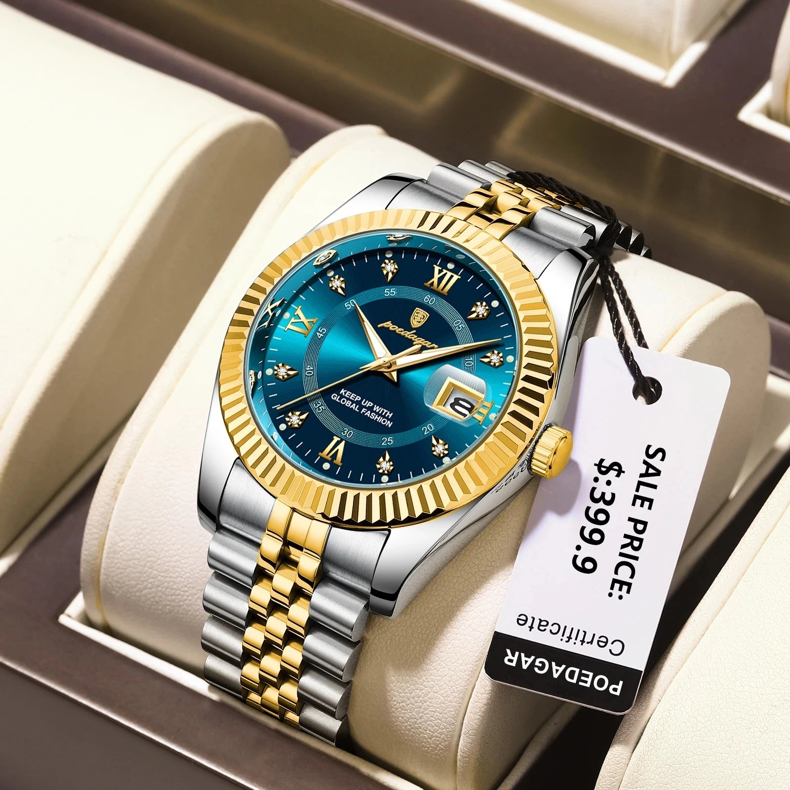 POEDAGAR 910 New Luxury Sport Wrist Watch for Man Waterproof Luminous Date Men Watch Quartz Stainless Steel Men's Watches Reloj