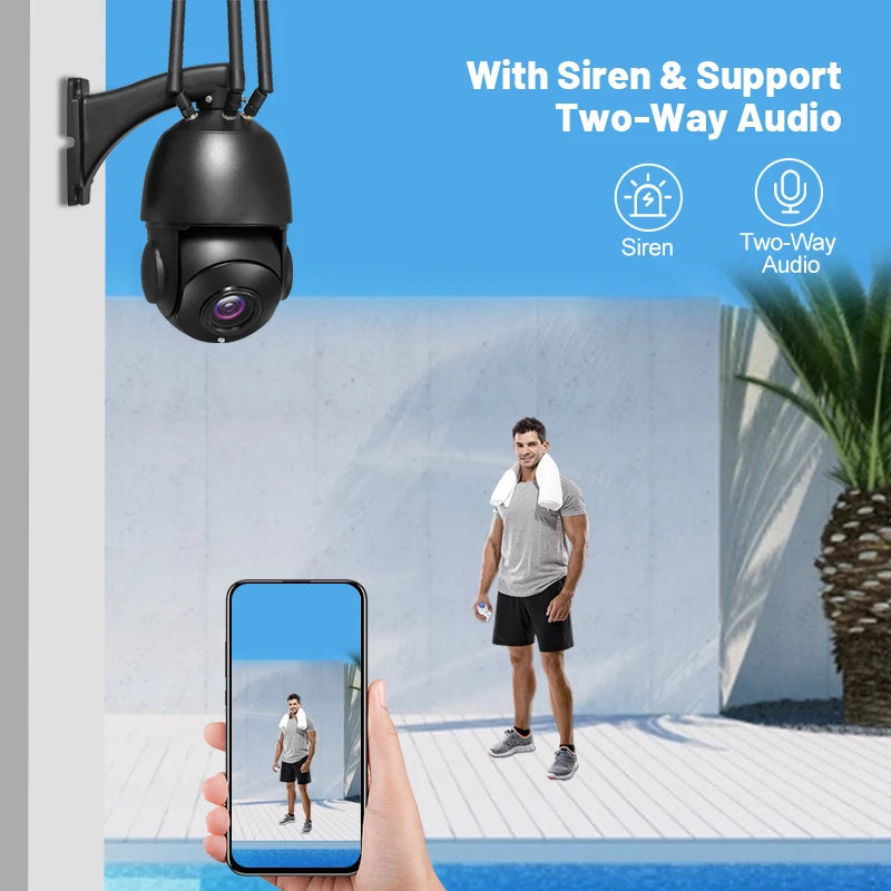 4G Ptz Wifi Cctv Camera Home Secure Camera System Wireless 8Mp 4K 30X Ptz Ip Speed Dome Camera Auto Tracking