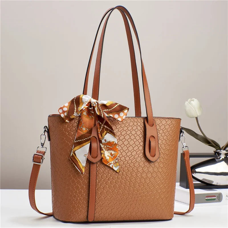 New Versatile Fashion With Scarves Retro Large Capacity Simple and Elegant Temperament Bags Women Handbags Lady