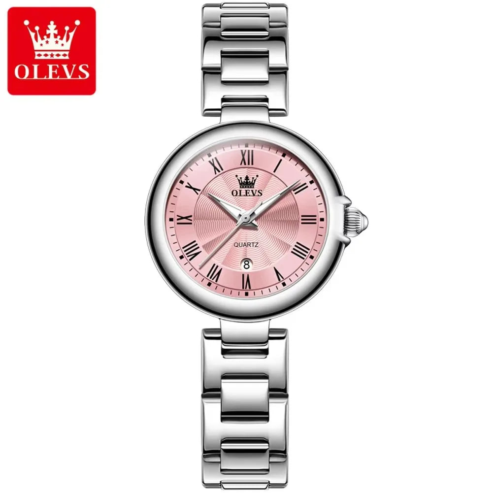 OLEVS 5608 Women's Watches Fashion Light Luxury Original Wristwatch Waterproof Luminous Chronograph Date Quartz Movement Watches