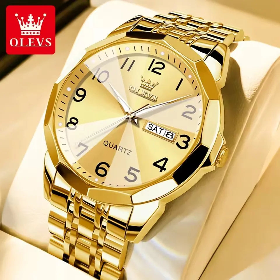 OLEVS 9970 Hot Waterproof Men's Watches Digital Quartz Watch for Man Luminous Stainless Steel Wristwatch Male Date Week