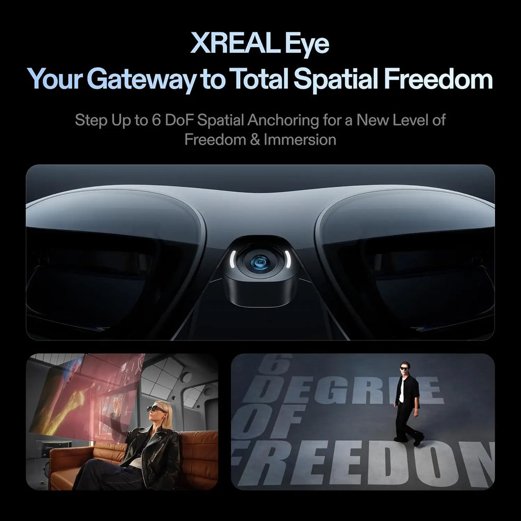 XREAL One Pro AR Glasses X1 Chip Native 3 DoF X-Prism Optics Real 3D 57FOV 171" 120Hz FHD Display iPhone 17/16 Steam Deck ROG