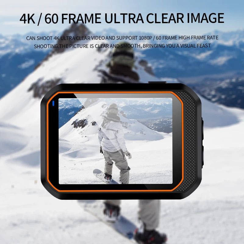 Factory Supply of 4k 60fpS Action Sports Camera High-definition Waterproof IP68 Camera Underwater Diving Camera with Flashlight