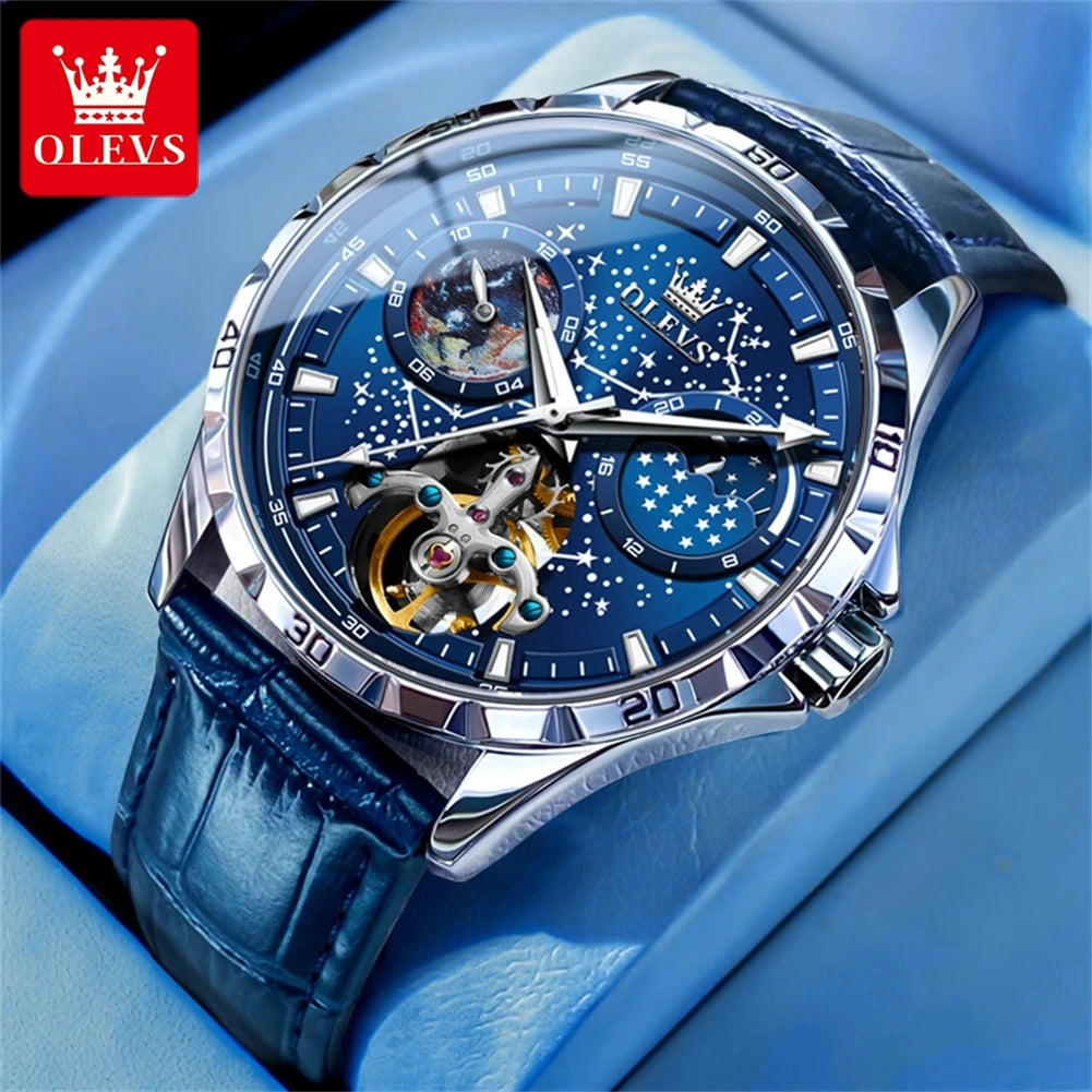 OLEVS 6689 Original Brand Men's Watches Waterproof Multifunctional Luminous Fully Automatic Mechanical Watch