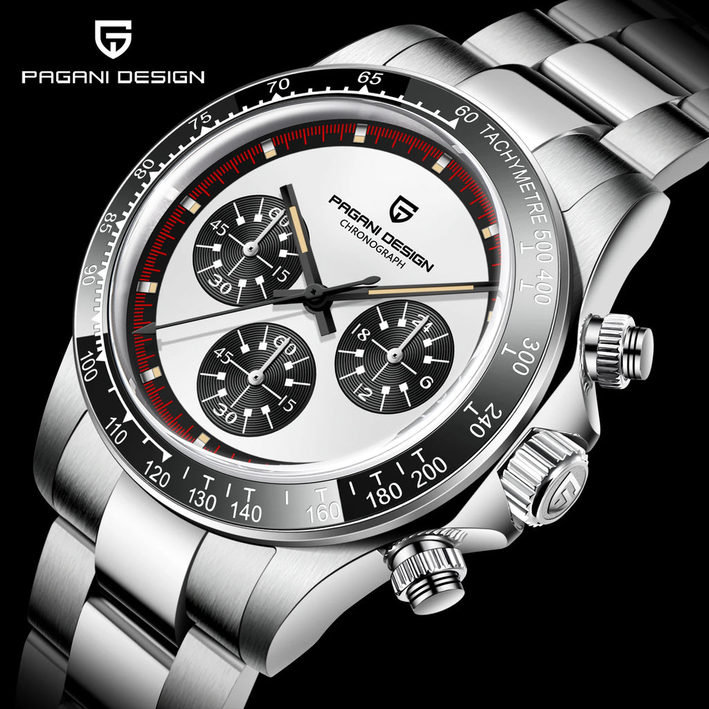 New PAGANI DESIGN 1676 New Men's Watches Quartz Wrist Watch Men Retro Sports Chronograph Japan VK63 Sapphire Glass Clock