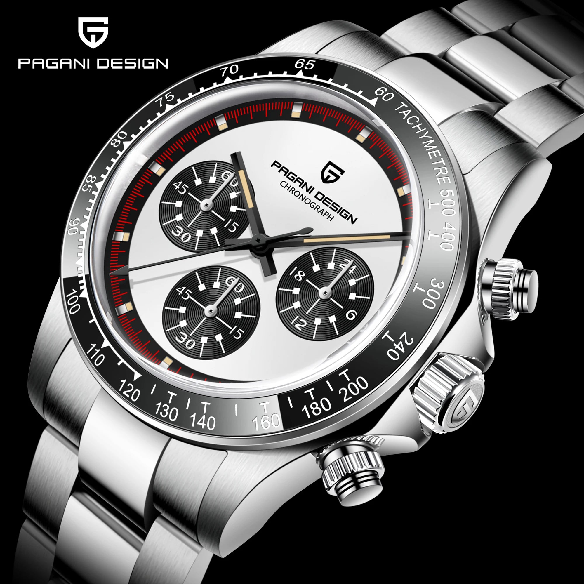 New PAGANI DESIGN 1676 New Men's Watches Quartz Wrist Watch Men Retro Sports Chronograph Japan VK63 Sapphire Glass Clock